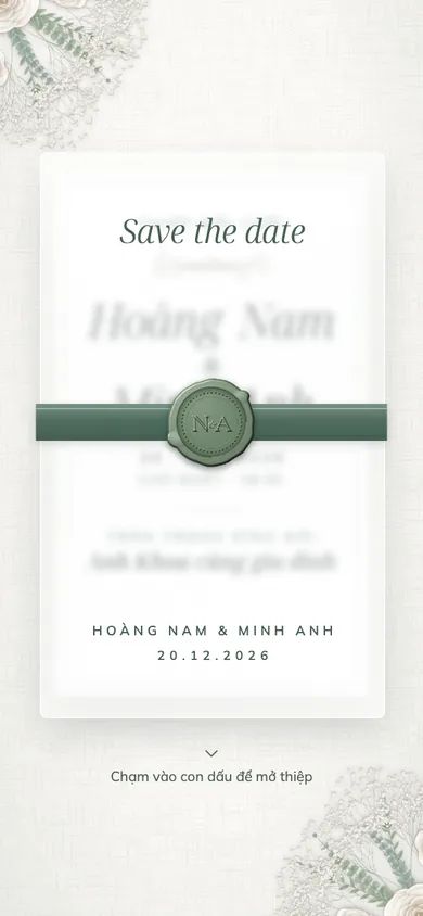 Bìa mẫu thiệp Sương Mai: bìa giấy can, dấu sáp